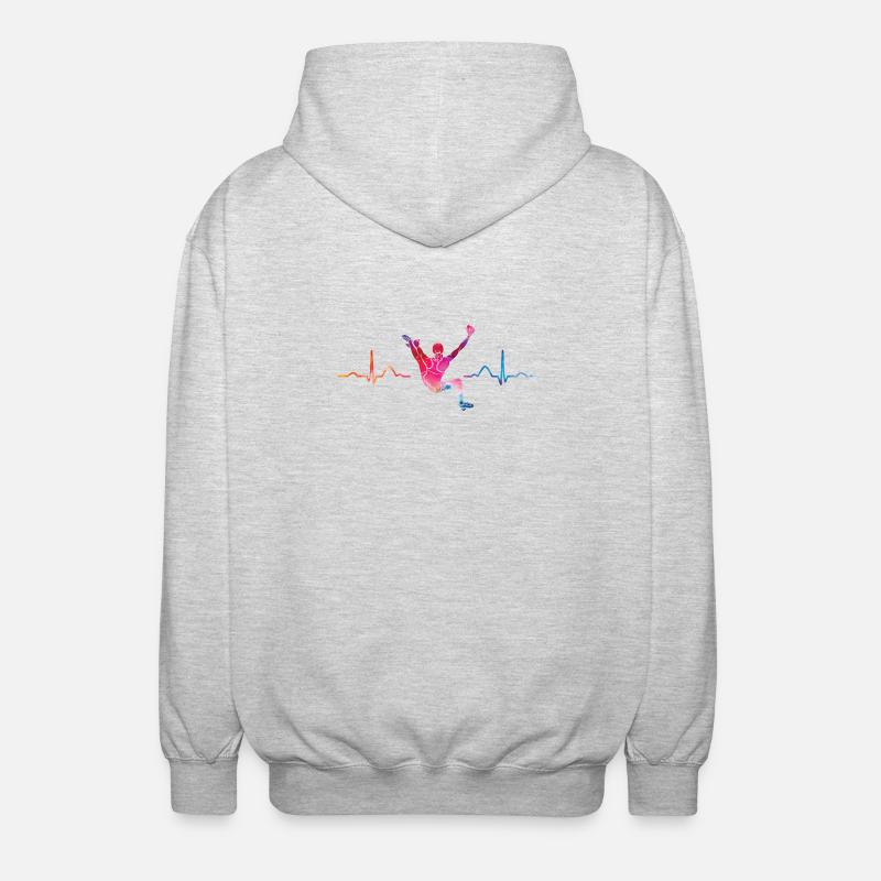 Boulderer Herzschlag Boulder Bouldern - Unisex Kapuzenjacke - Hellgrau meliert