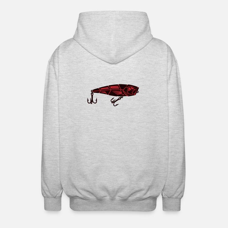 Leurre de pêche Wobbler Poisson prédateur - Veste à capuche unisexe - gris clair chiné