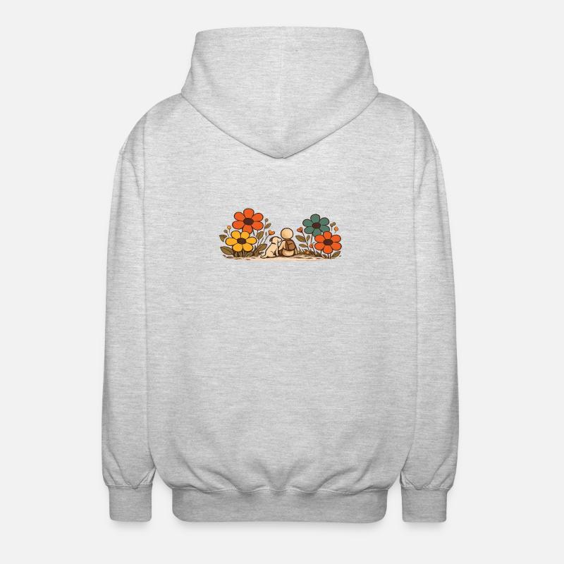 Der kleine Gedanke | Beste Freunde - Unisex Kapuzenjacke - Hellgrau meliert