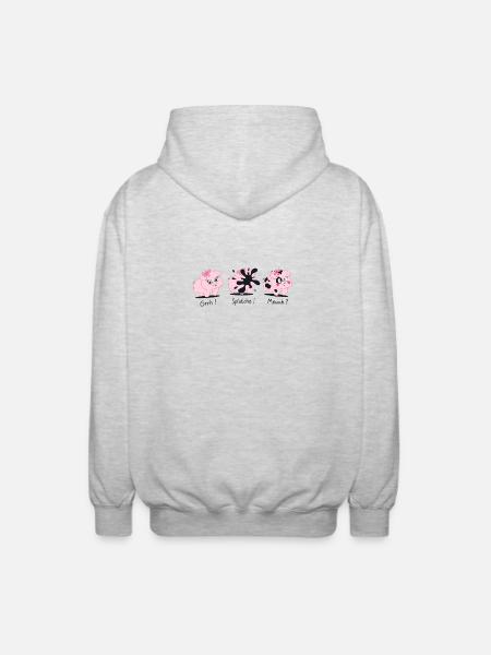 Les 3 petits cochons – Splatch ! - Veste à capuche unisexe - gris clair chiné