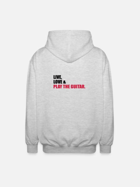 guitar - Unisex Hooded Jacket - light heather grey