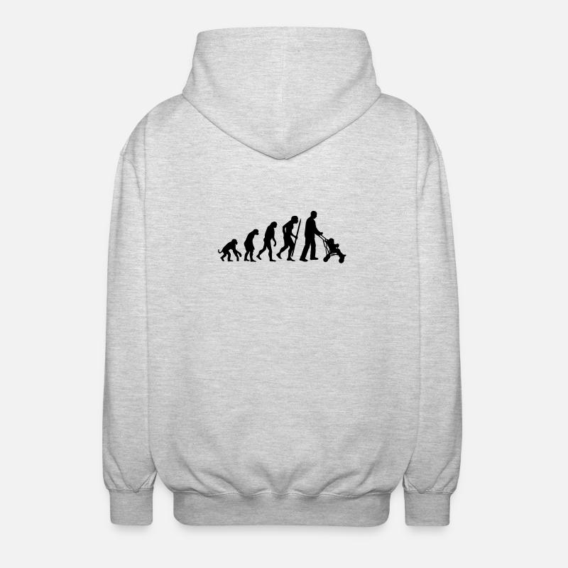 Die Entwicklung der (Groß-) Vaterschaft - Unisex Kapuzenjacke - Hellgrau meliert