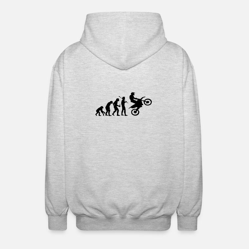 Evolution Monkey au Motocross - Veste à capuche unisexe - gris clair chiné