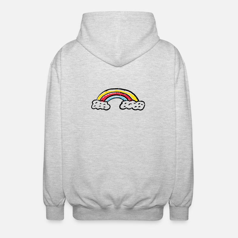Regenbogen-Pinsel-Bogenstriche - Unisex Kapuzenjacke - Hellgrau meliert