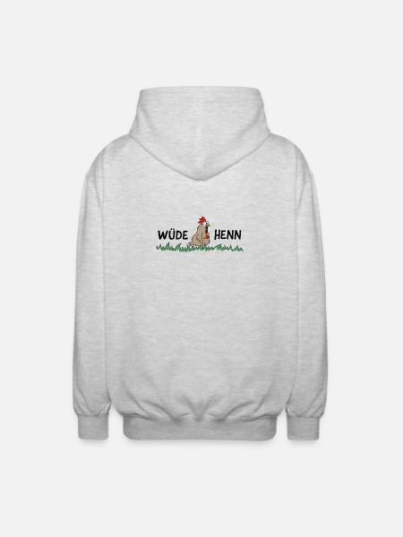 Wüde Henn Hendl Huhn - Unisex Kapuzenjacke - Hellgrau meliert