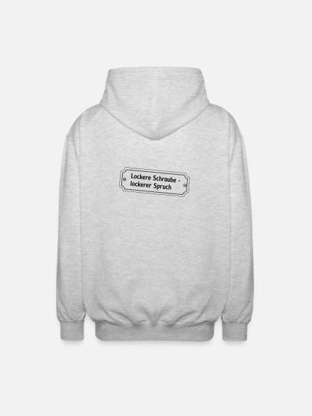Proverbe « Vis desserrées, vis desserrées » - Veste à capuche unisexe - gris clair chiné