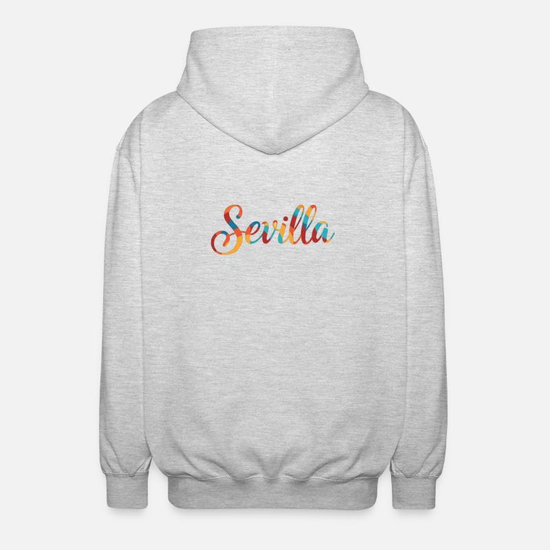 Sevilla Regenbogen Script - Unisex Kapuzenjacke - Hellgrau meliert