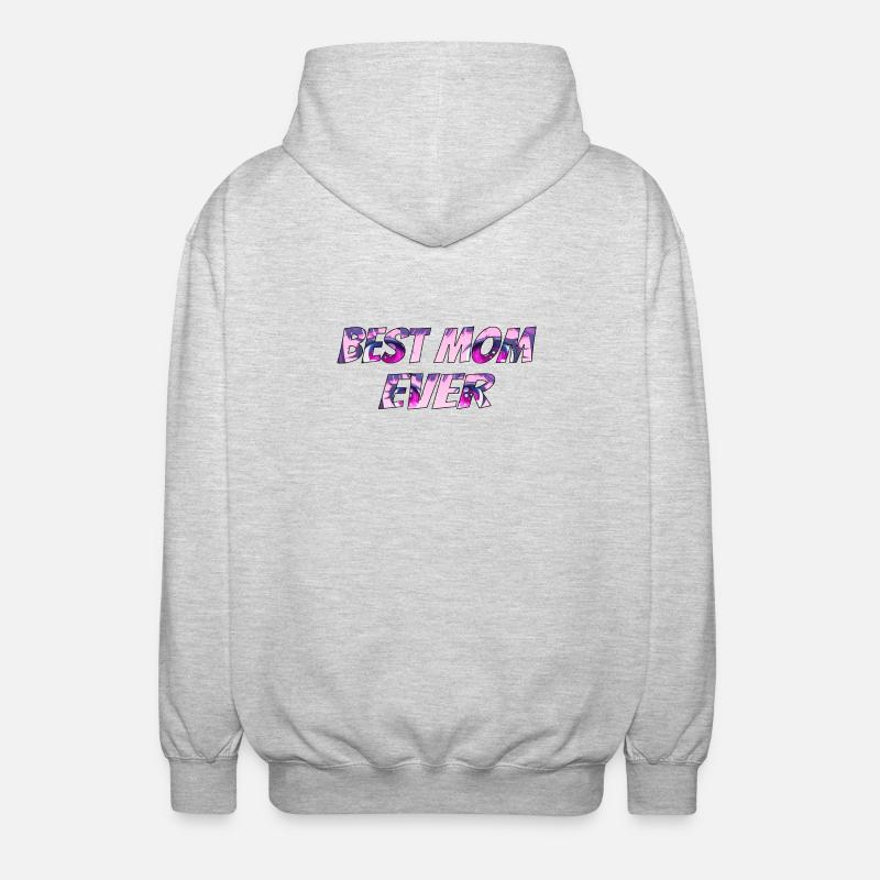 Best Mom Ever Pink Psy Pattern - Unisex Kapuzenjacke - Hellgrau meliert