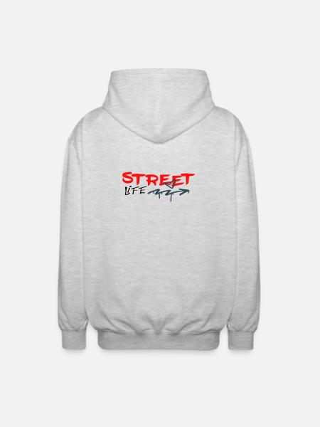Street life Graffiti - Unisex Hooded Jacket - light heather grey