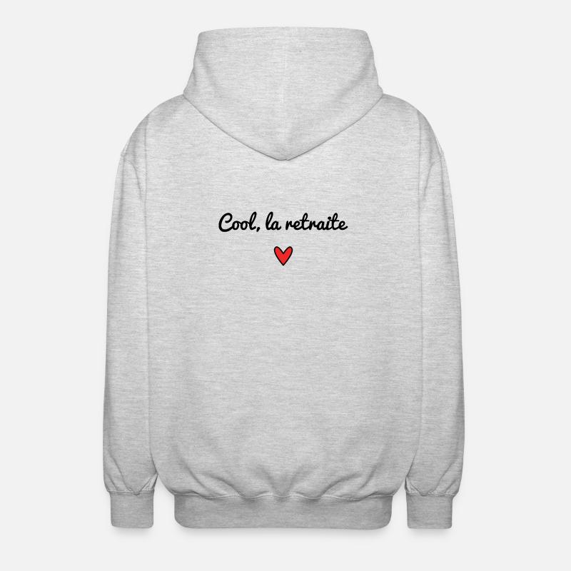 RETRAITE. RETRAITEE. COEUR. BONNE RETRAITE - Veste à capuche unisexe - gris clair chiné