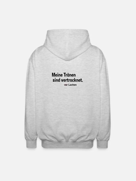 Tränen vertrocknet - Unisex Kapuzenjacke - Hellgrau meliert