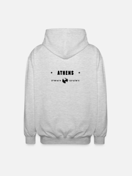 Athènes Grèce Coordonnées Planète Terre - Veste à capuche unisexe - gris clair chiné