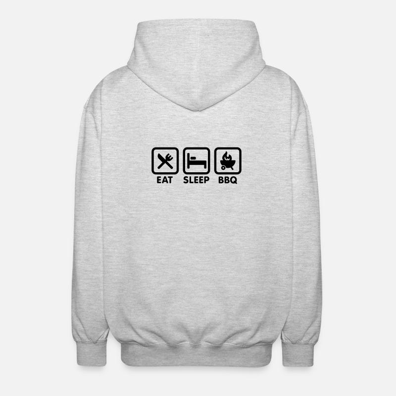 EAT - SLEEP - BBQ - Unisex Kapuzenjacke - Hellgrau meliert