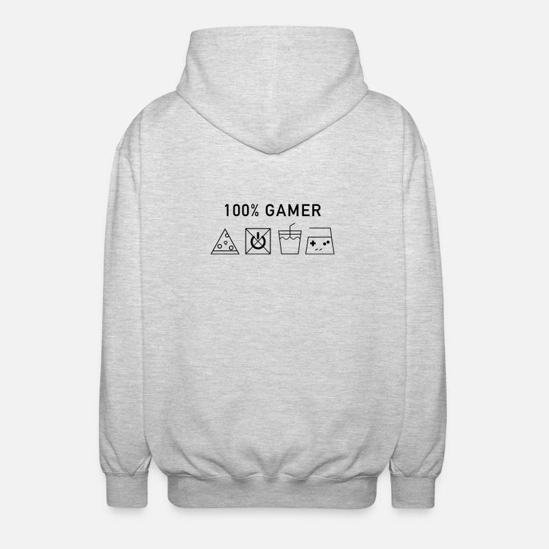 100 Gamer Version Noire - Veste à capuche unisexe - gris clair chiné
