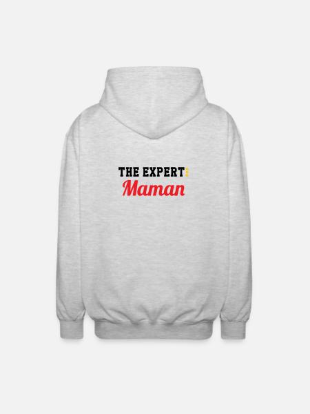 Maman l'experte - Veste à capuche unisexe - gris clair chiné