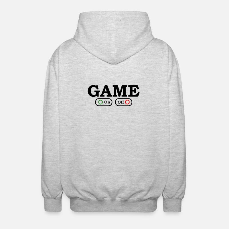 Spielmodus: Ein/Aus - Unisex Kapuzenjacke - Hellgrau meliert