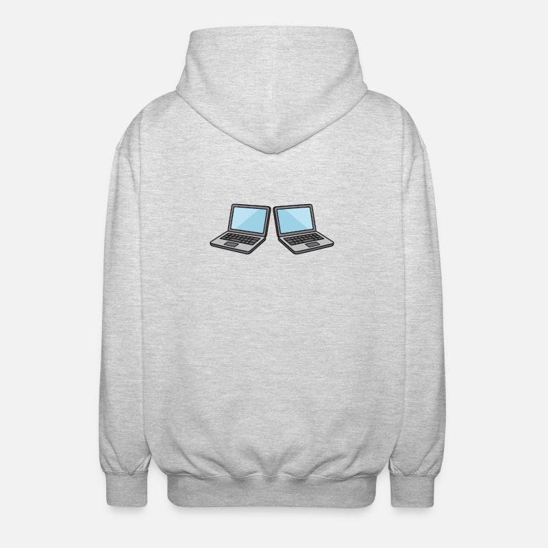 Double Laptops Collaboration - Unisex Hooded Jacket - light heather grey