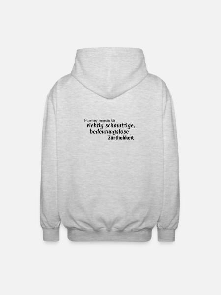 meaningless tenderness - Unisex Hooded Jacket - light heather grey