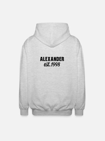 Alexander est 1998 - Unisex Kapuzenjacke - Hellgrau meliert
