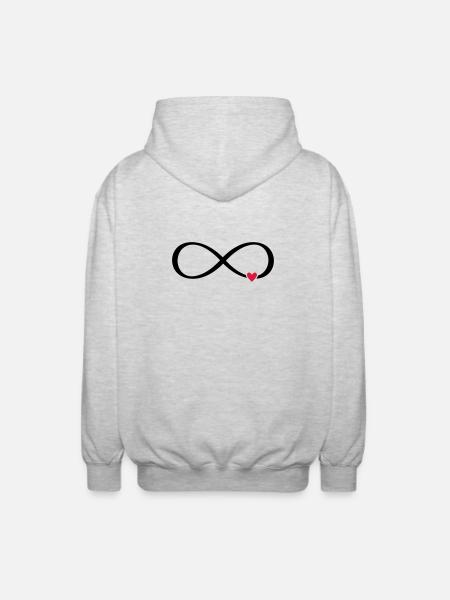 Unendlichkeitszeichen Herz Liebe Geschenk - Unisex Kapuzenjacke - Hellgrau meliert