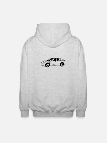 Model Y drawn schematically - Unisex Hooded Jacket - light heather grey