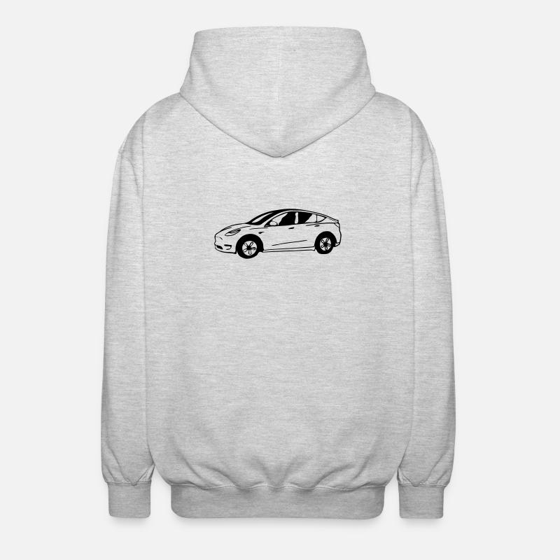 Model Y drawn schematically - Unisex Hooded Jacket - light heather grey