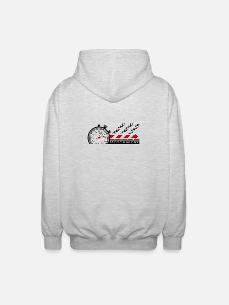Motorsport stopwatch - Unisex Hooded Jacket - light heather grey