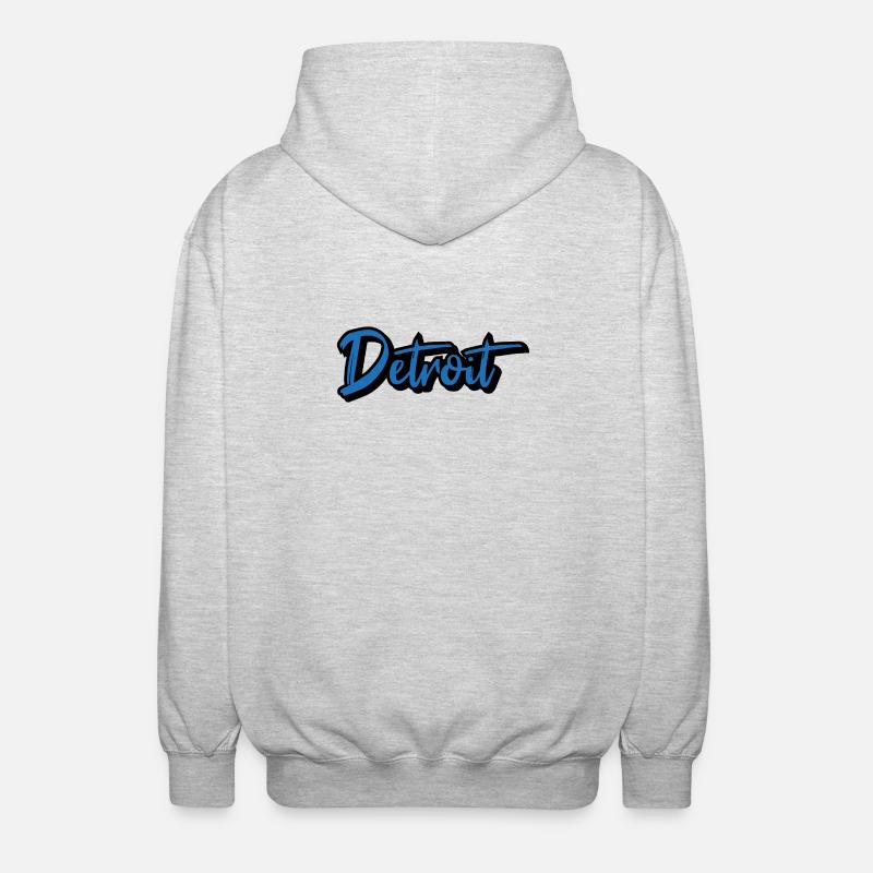 Detroit Script Blue - Veste à capuche unisexe - gris clair chiné