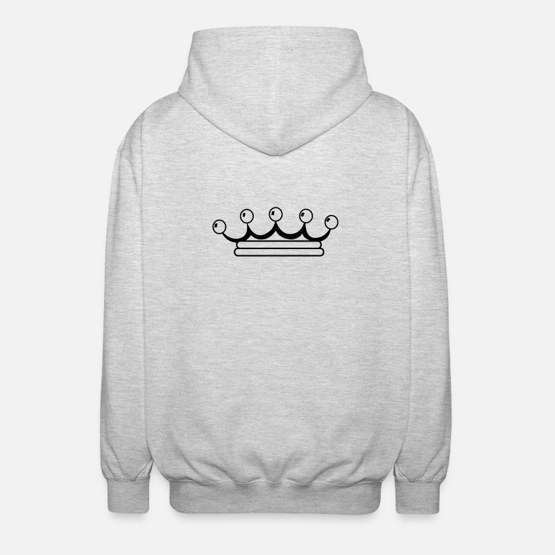 Logo einfache Krone - Unisex Kapuzenjacke - Hellgrau meliert