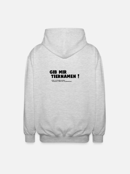 Give me animal names - Unisex Hooded Jacket - light heather grey