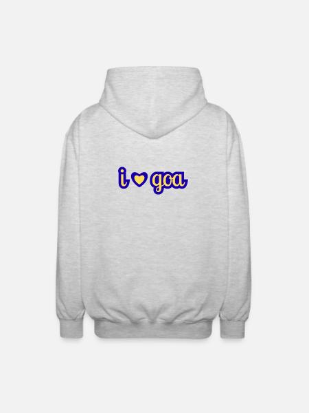 Ich liebe Goa Herz-Design - Unisex Kapuzenjacke - Hellgrau meliert