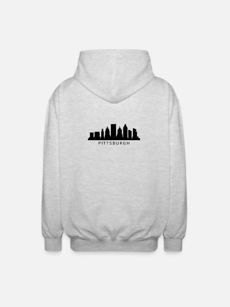 Pittsburgh Skyline - Unisex Kapuzenjacke - Hellgrau meliert