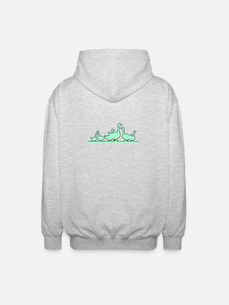 Enten Gänse - Unisex Kapuzenjacke - Hellgrau meliert