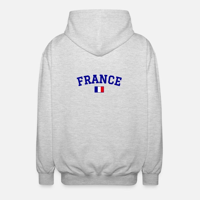 Drapeau français Bleu - Veste à capuche unisexe - gris clair chiné