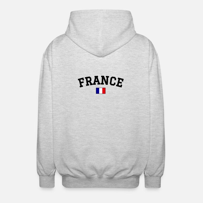 Drapeau français Noir - Veste à capuche unisexe - gris clair chiné