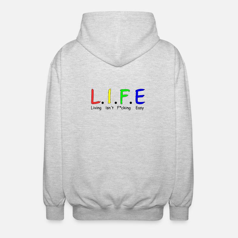 Life - Unisex Kapuzenjacke - Hellgrau meliert