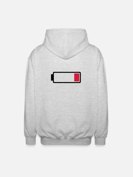 Battery low - Unisex Hooded Jacket - light heather grey