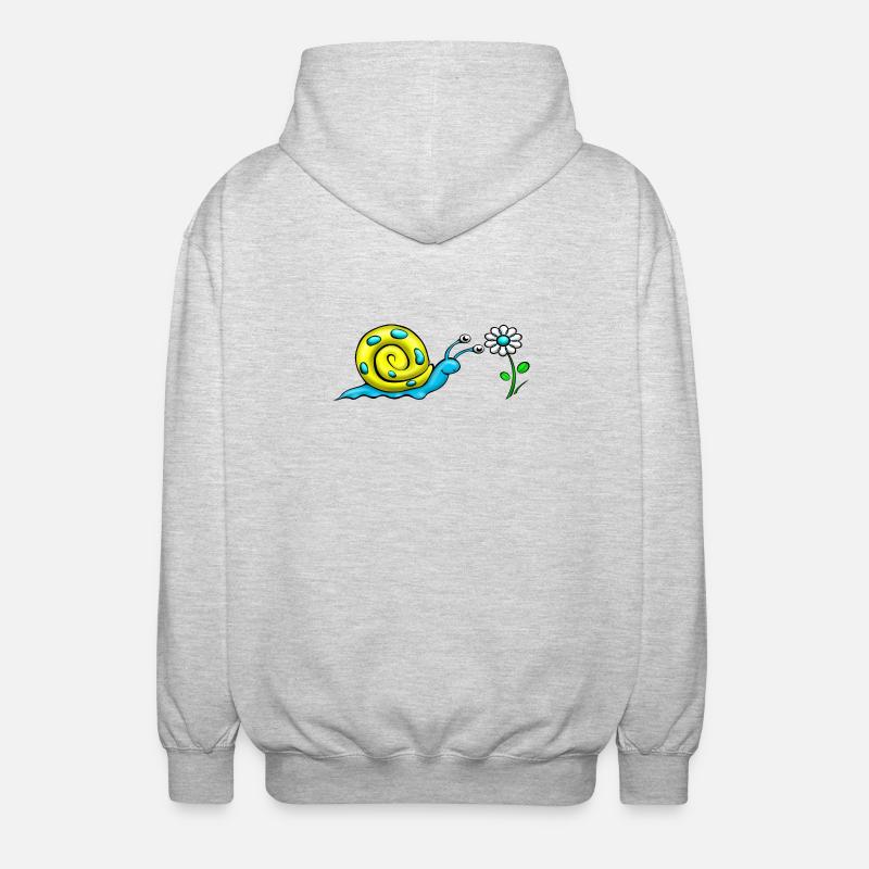 Vis avec fleur - Veste à capuche unisexe - gris clair chiné