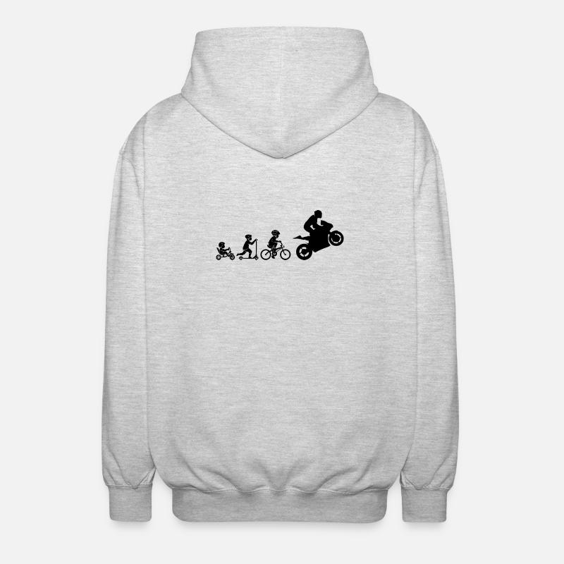 MOTORCYCLE EVOLUTION - Unisex Hooded Jacket - light heather grey