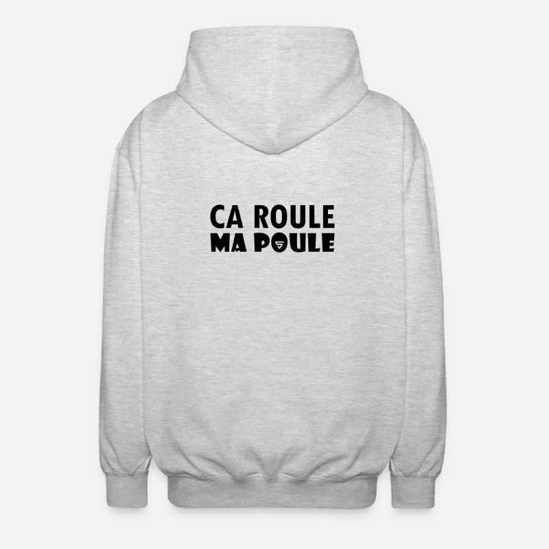 Ca roule ma poule - Veste à capuche unisexe - gris clair chiné