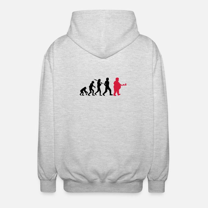 Fast Food Evolution - Unisex Kapuzenjacke - Hellgrau meliert