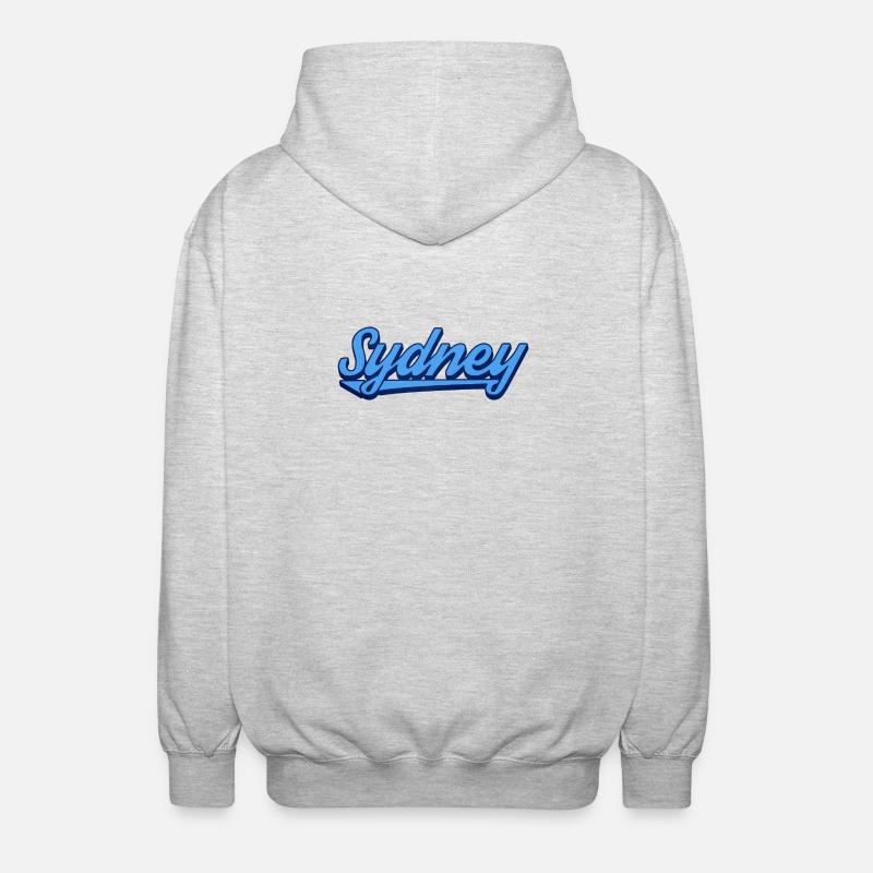 Sydney Ocean Script Logo - Unisex Kapuzenjacke - Hellgrau meliert