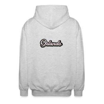 Orlando Rainbow Script - Veste à capuche unisexe - gris clair chiné - Dos - AI Model Male 185 light (185cm)