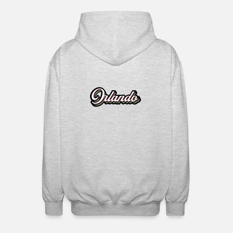 Orlando Rainbow Script - Unisex Hooded Jacket - light heather grey