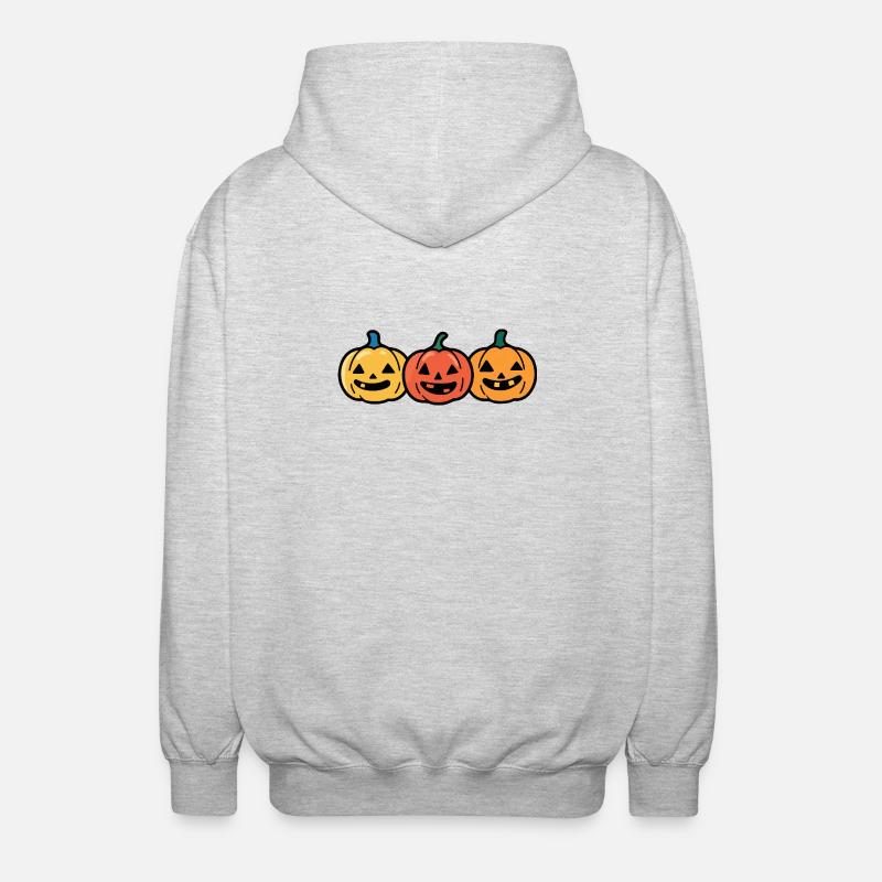 Pumpkin Halloween Comic - Unisex Hooded Jacket - light heather grey
