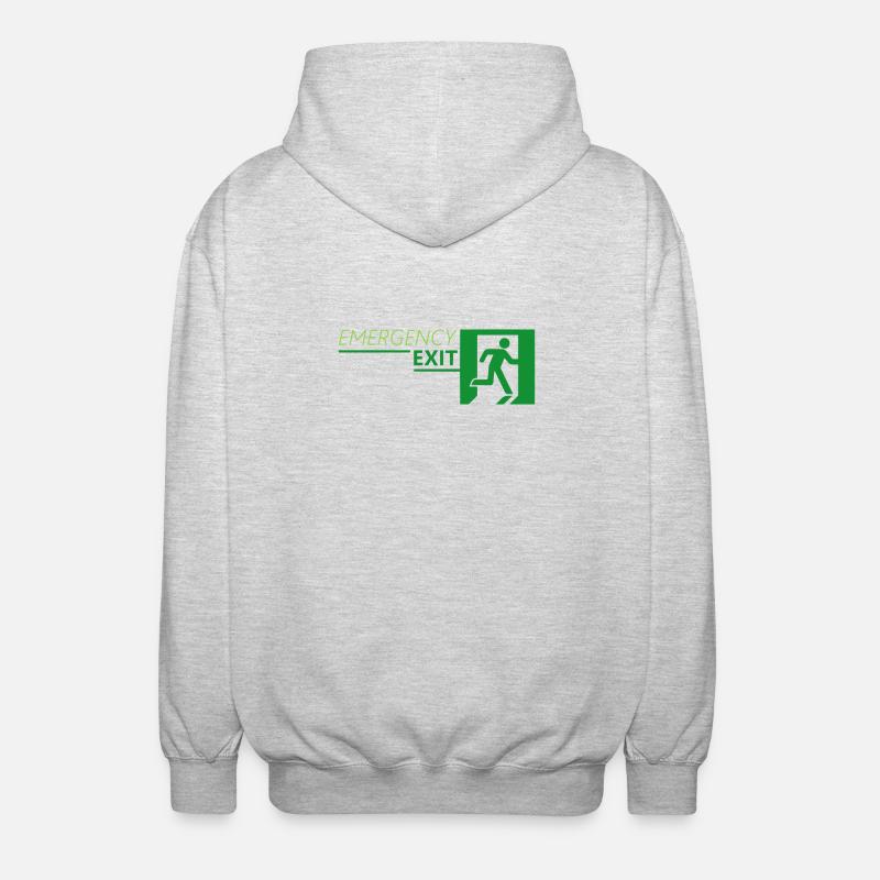 Emergency EXIT Classic Green - Unisex Hooded Jacket - light heather grey