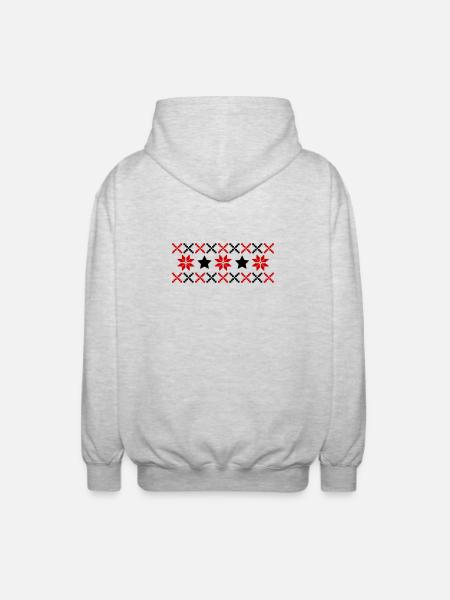 Norwegian Pattern Winter - Unisex Hooded Jacket - light heather grey