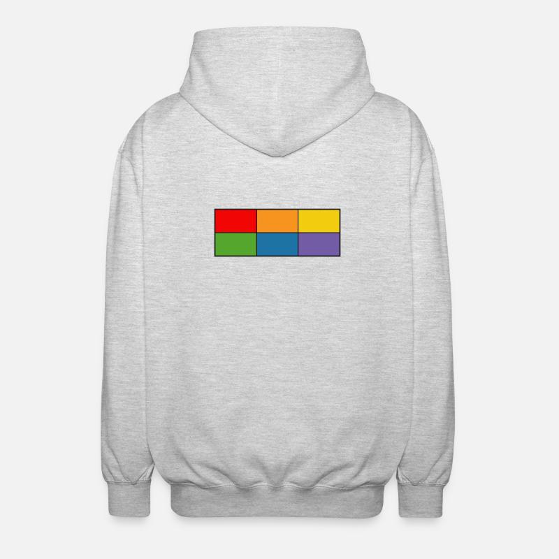 LGBT_Regenbogen_Farbblock grille - Veste à capuche unisexe - gris clair chiné