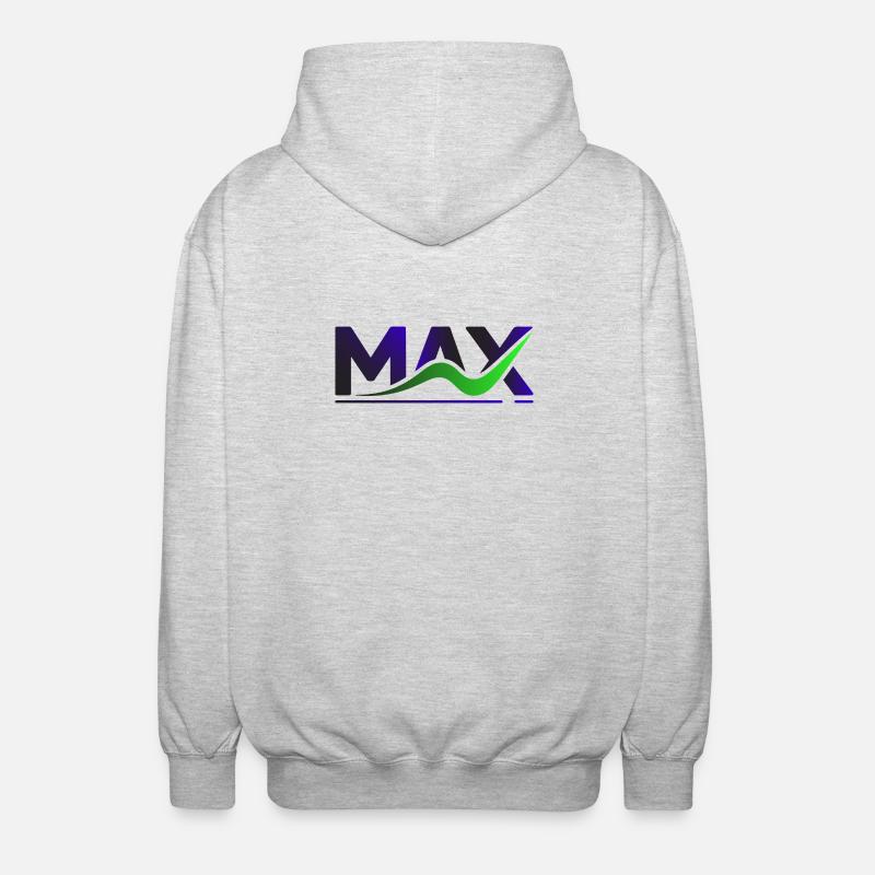 MAX Wave Gradient Logo Tee - Unisex Kapuzenjacke - Hellgrau meliert