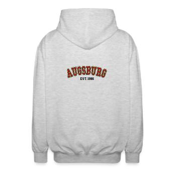 Augsbourg Fondée en 1986 - Veste à capuche unisexe - gris clair chiné - Dos - AI Model Male 185 light (185cm)
